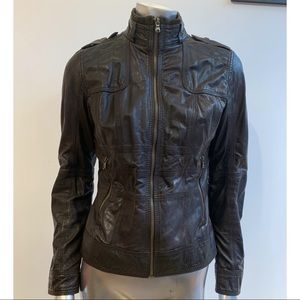 GUESS Genuine Chocolate Leather Jacket
